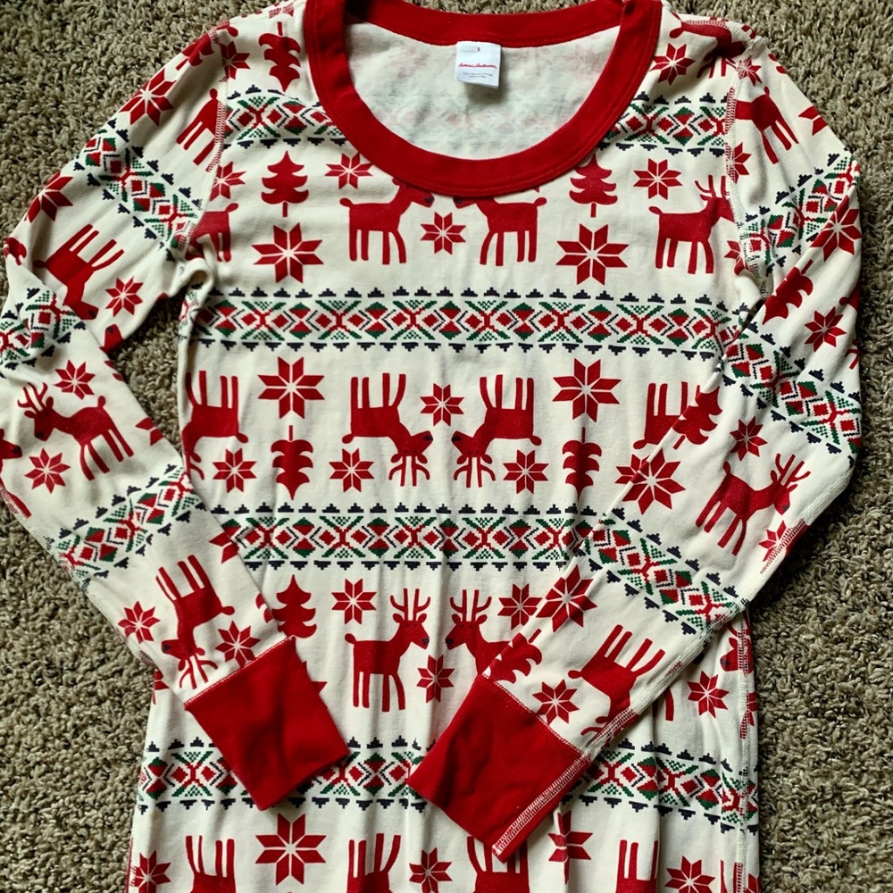 Hanna Andersson reindeer pajama top shirt, size small